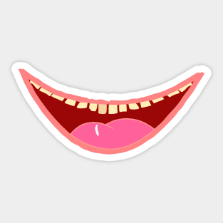Funny Mouth Yellow Teeth Smile Sticker